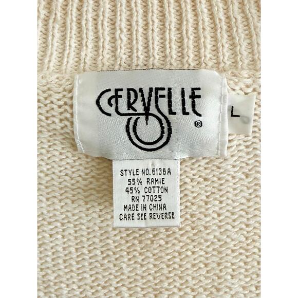 Cervelle Vintage Floral Embroidered Cardigan Sweater Size Large Grandma Core - Picture 6 of 6